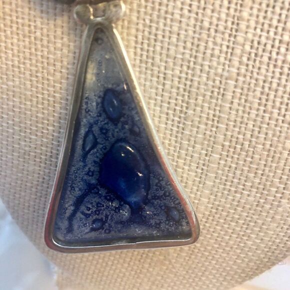 Blue Lapis And Silver Pendant Necklace - Picture 2 of 7